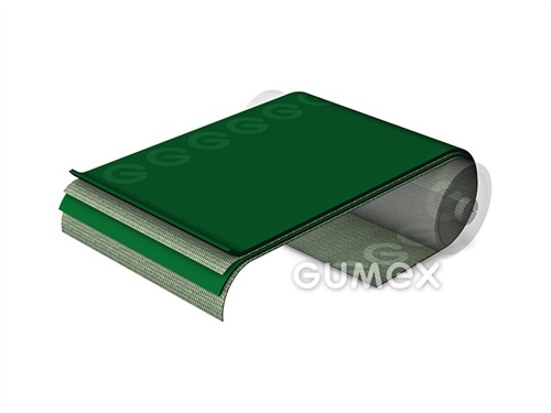 PVC dopravníkový pás všeobecný GS220/RR, 2vl, hrúbka 2,4mm, šírka 500mm, -10°C/+80°C, zelený